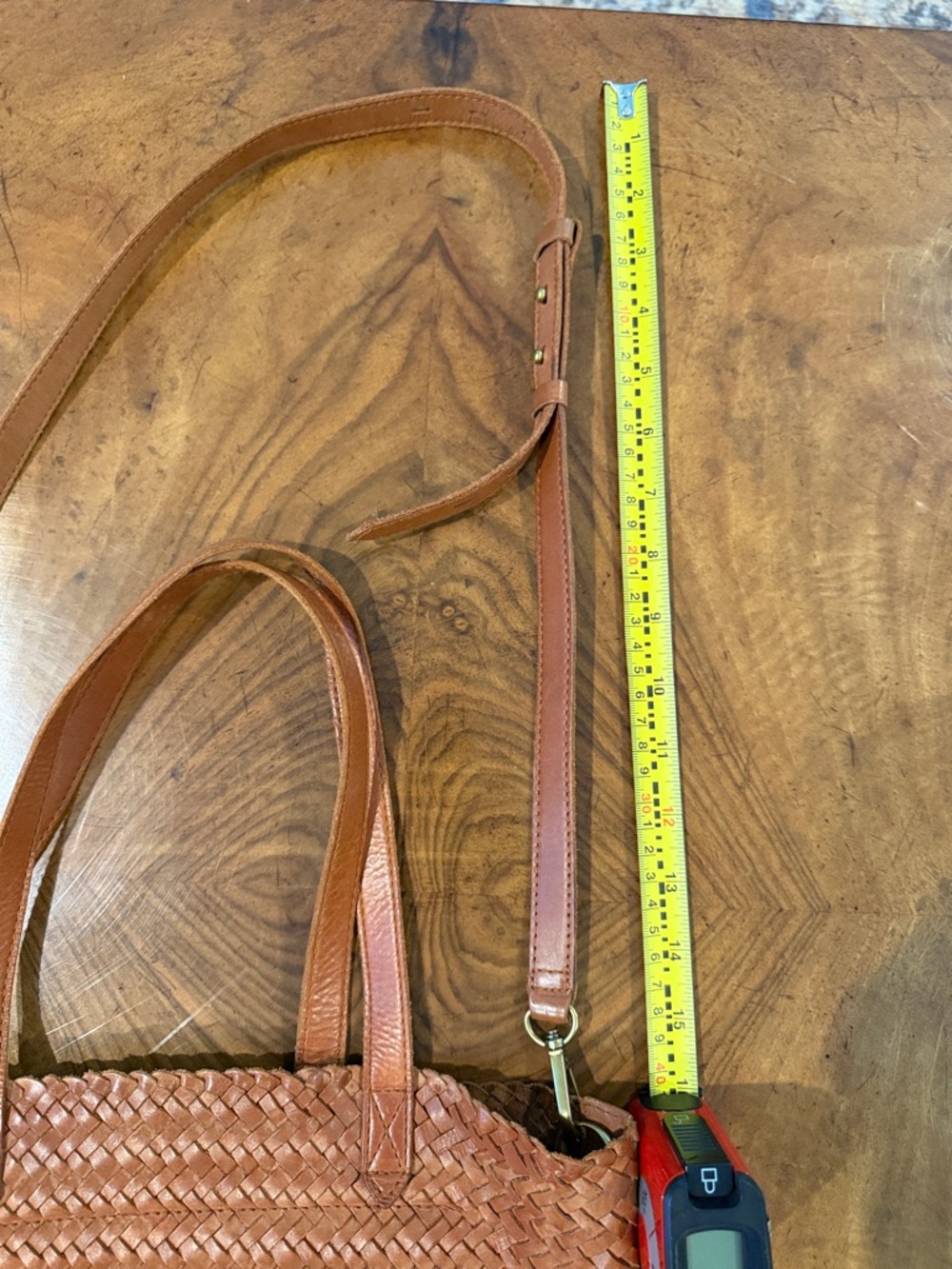 Madewell Woven Leather Tote in Cognac Brown - Picture 9 of 13